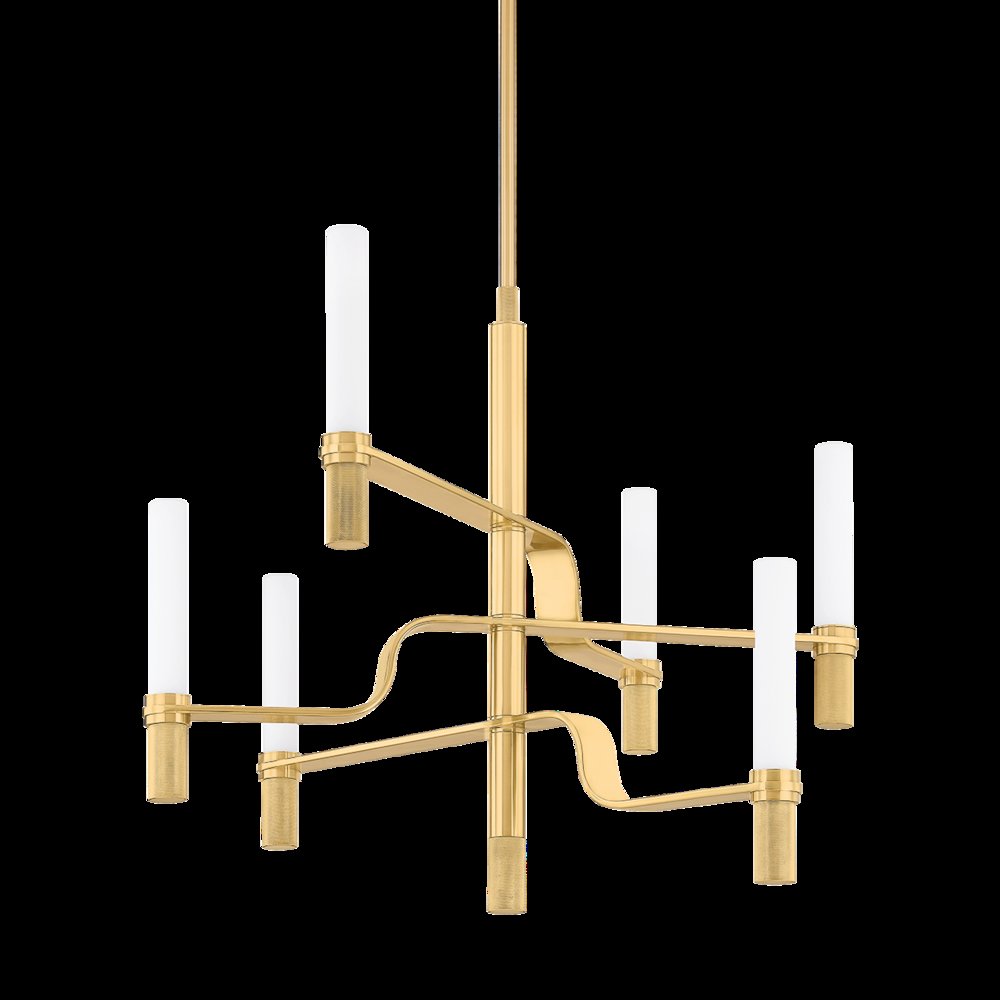 Allentown Chandelier, Aged Brass. Picture 1