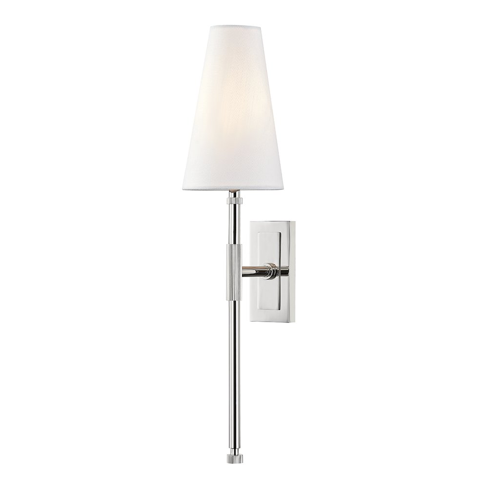 Bowery Wall Sconce, Polished Nickel. Picture 1