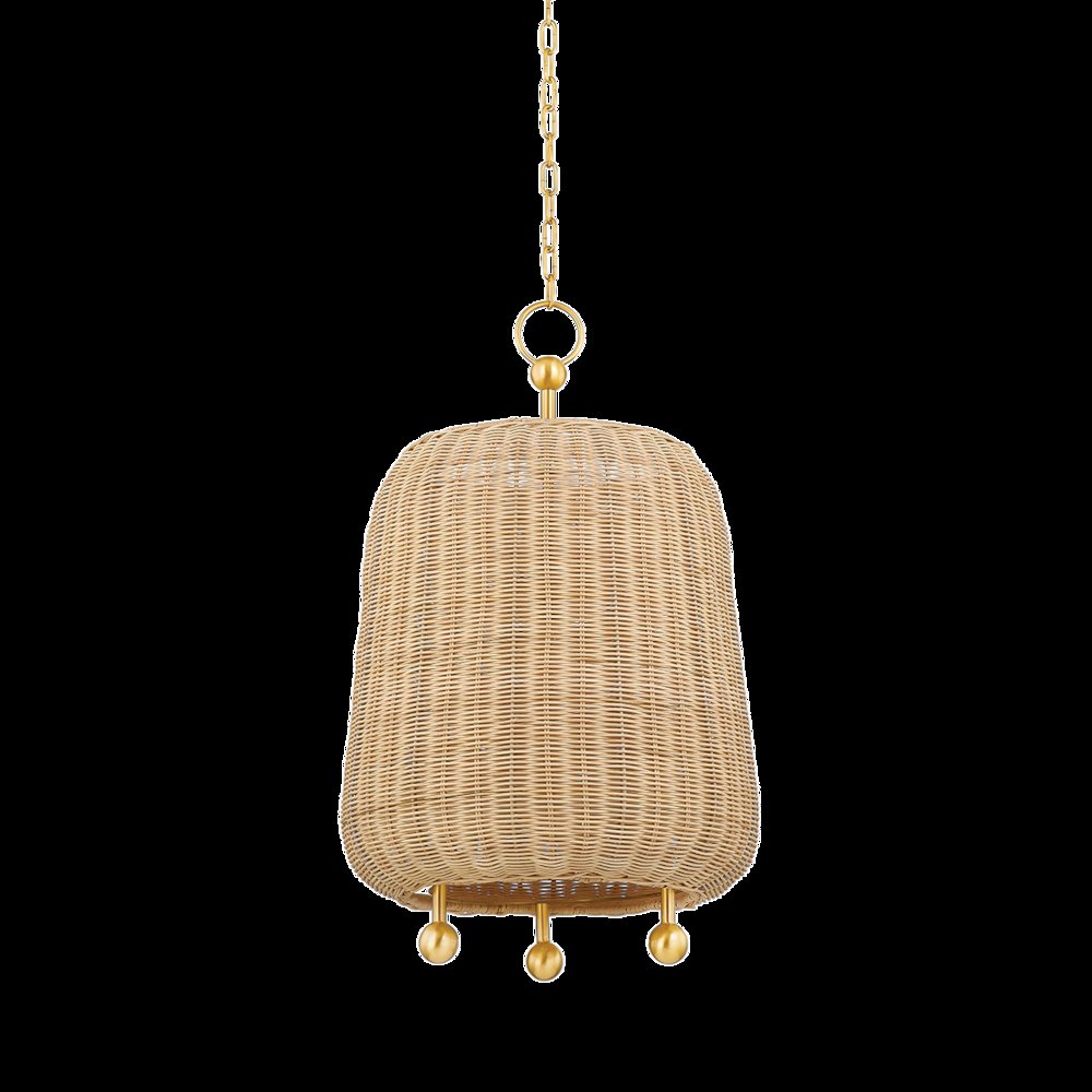 Elena Pendant, Aged Brass. Picture 1