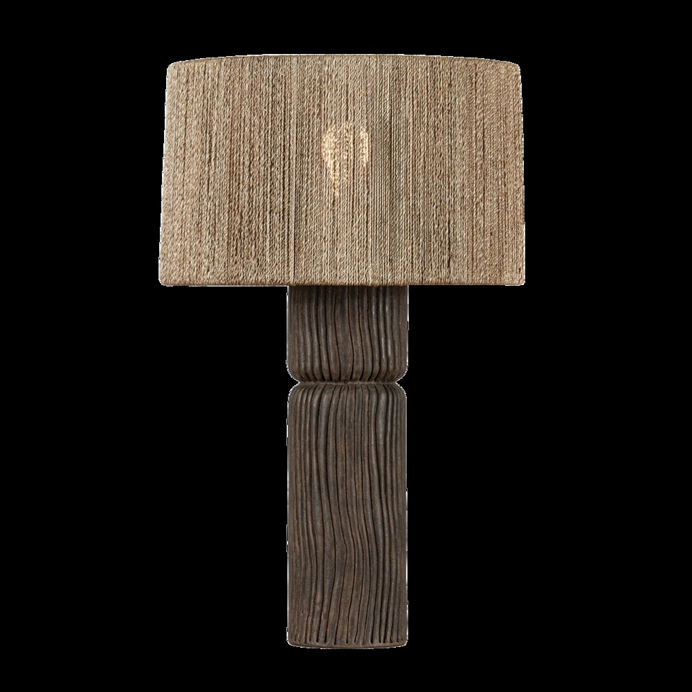 Folk Table Lamp, Patina Brass. Picture 1