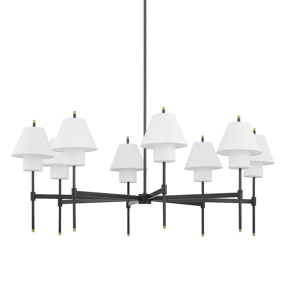 Glenmoore Chandelier, Aged Brass. Picture 1