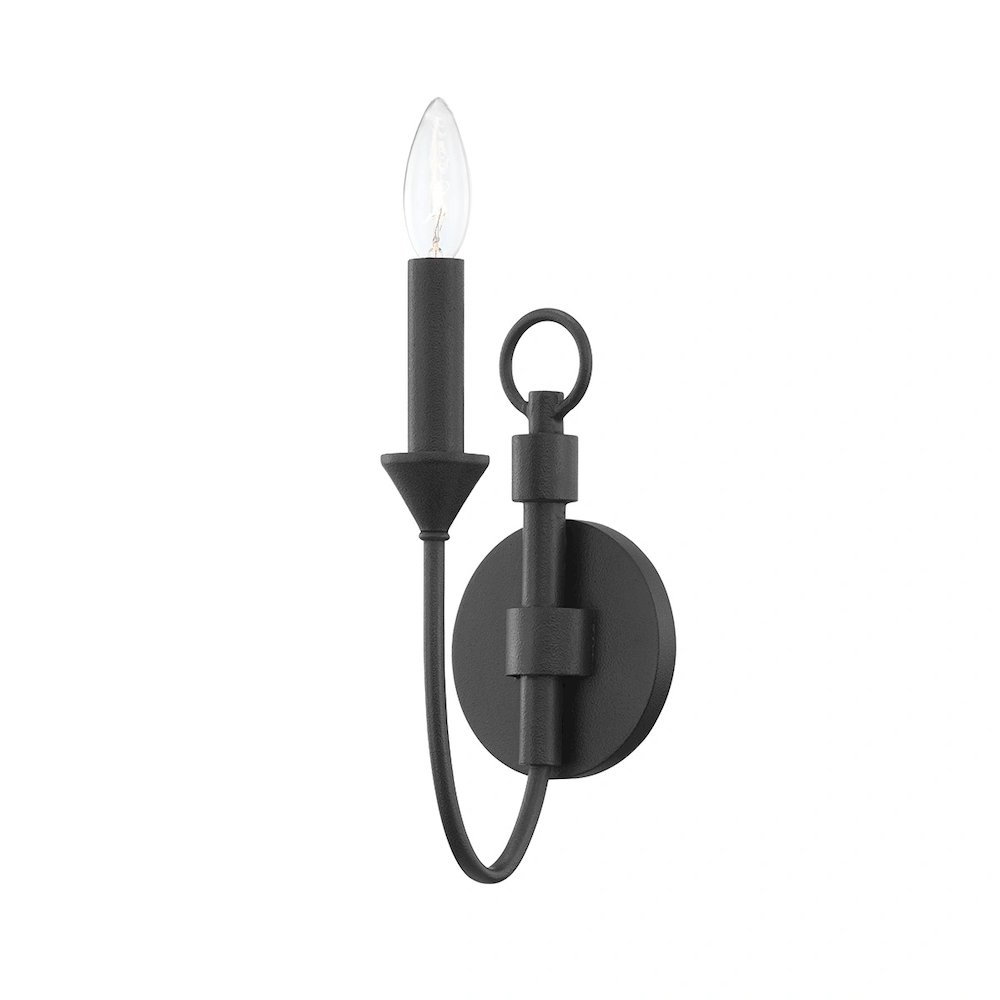 Cate Wall Sconce In Forged Iron Color. Picture 1