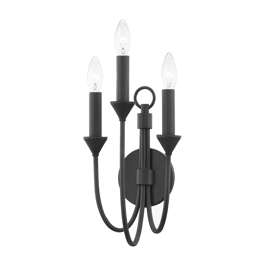 Cate Wall Sconce In Forged Iron Color. Picture 1