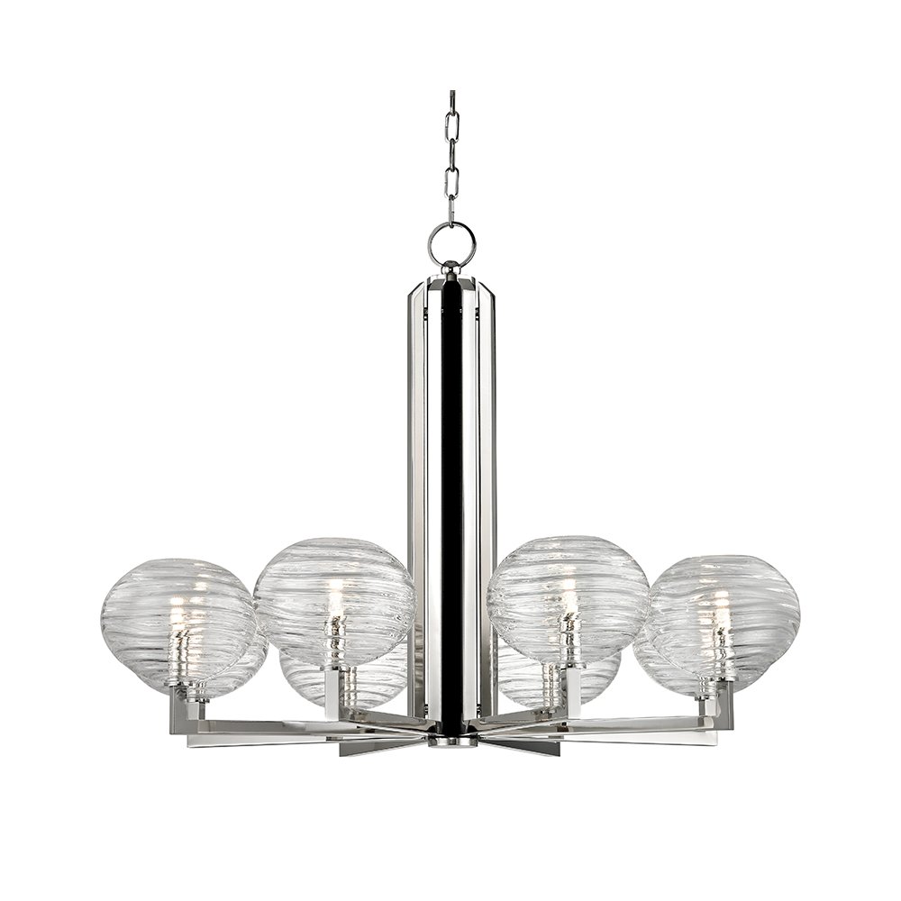 Breton Chandelier, Polished Nickel. Picture 1