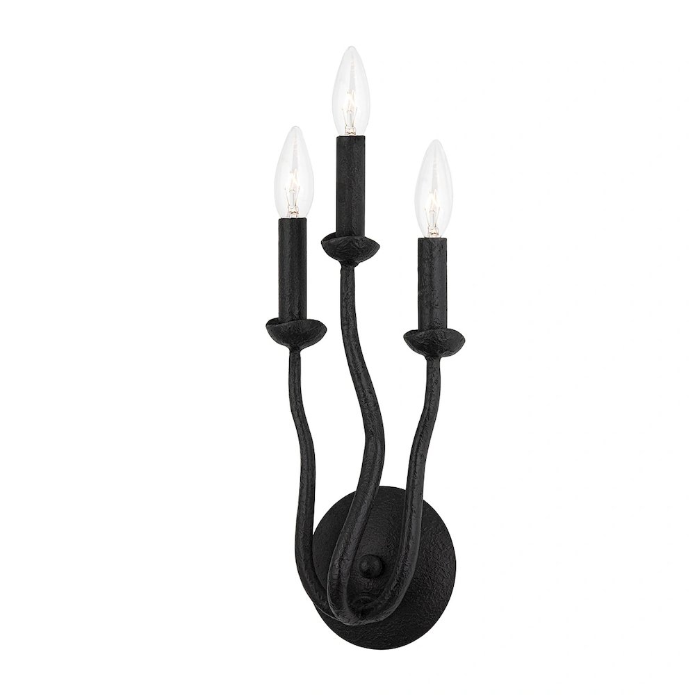 Reign Wall Sconce In Black Iron Color. Picture 1