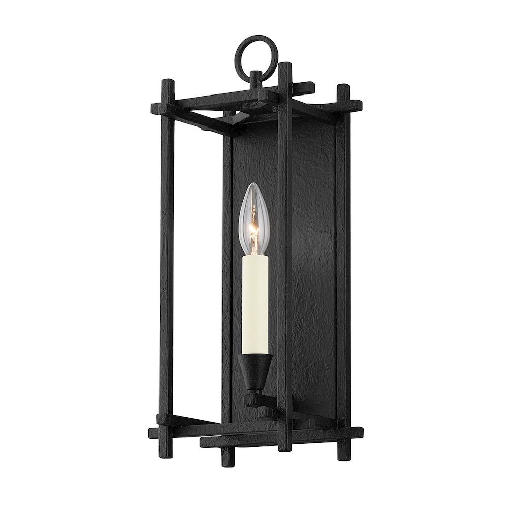 Huck Wall Sconce In Black Iron Color. Picture 1