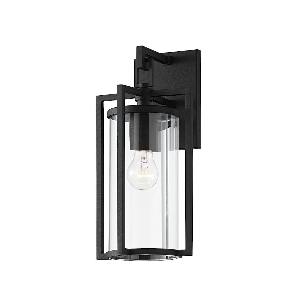 Percy Wall Sconce In Textured Black Color. Picture 1