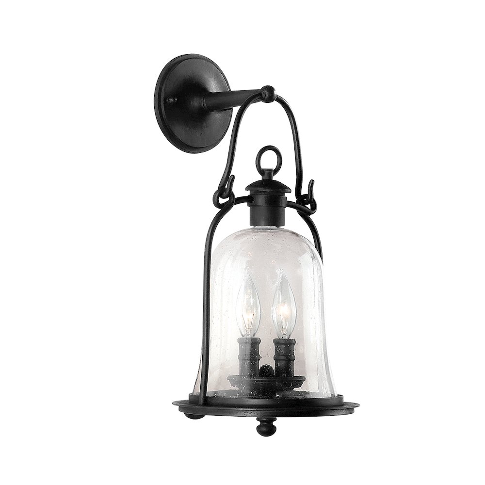 Owings Mill Exterior Wall Sconce, Texture Black. Picture 1