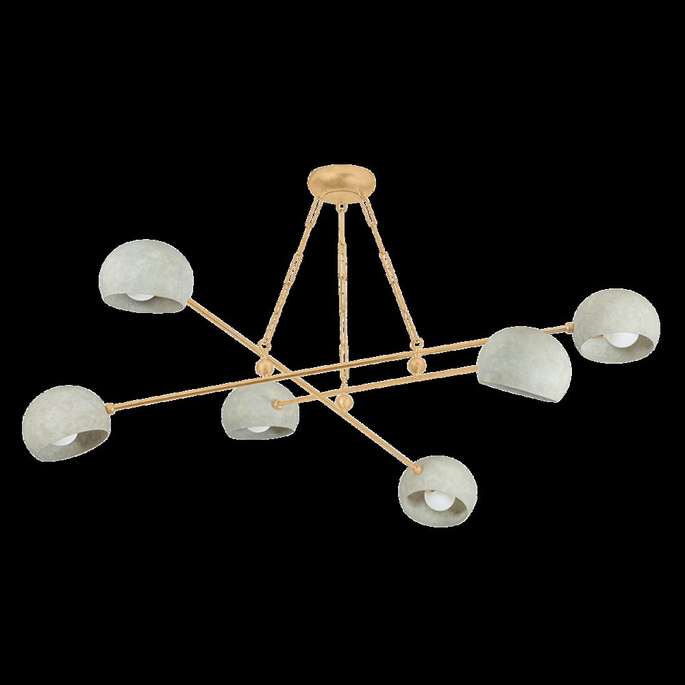 Turner Chandelier, Vintage Gold Leaf. Picture 1