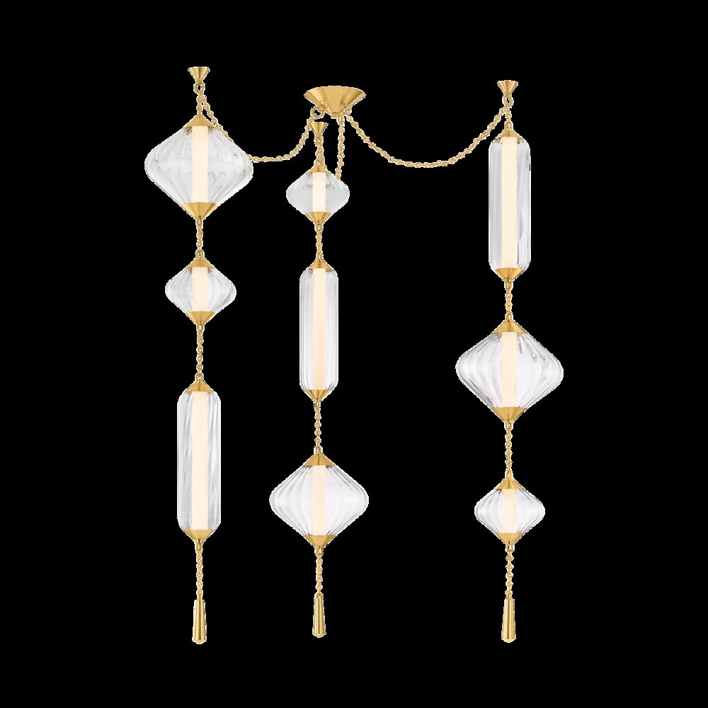 Fiorello Chandelier, Vintage Polished Brass. Picture 1