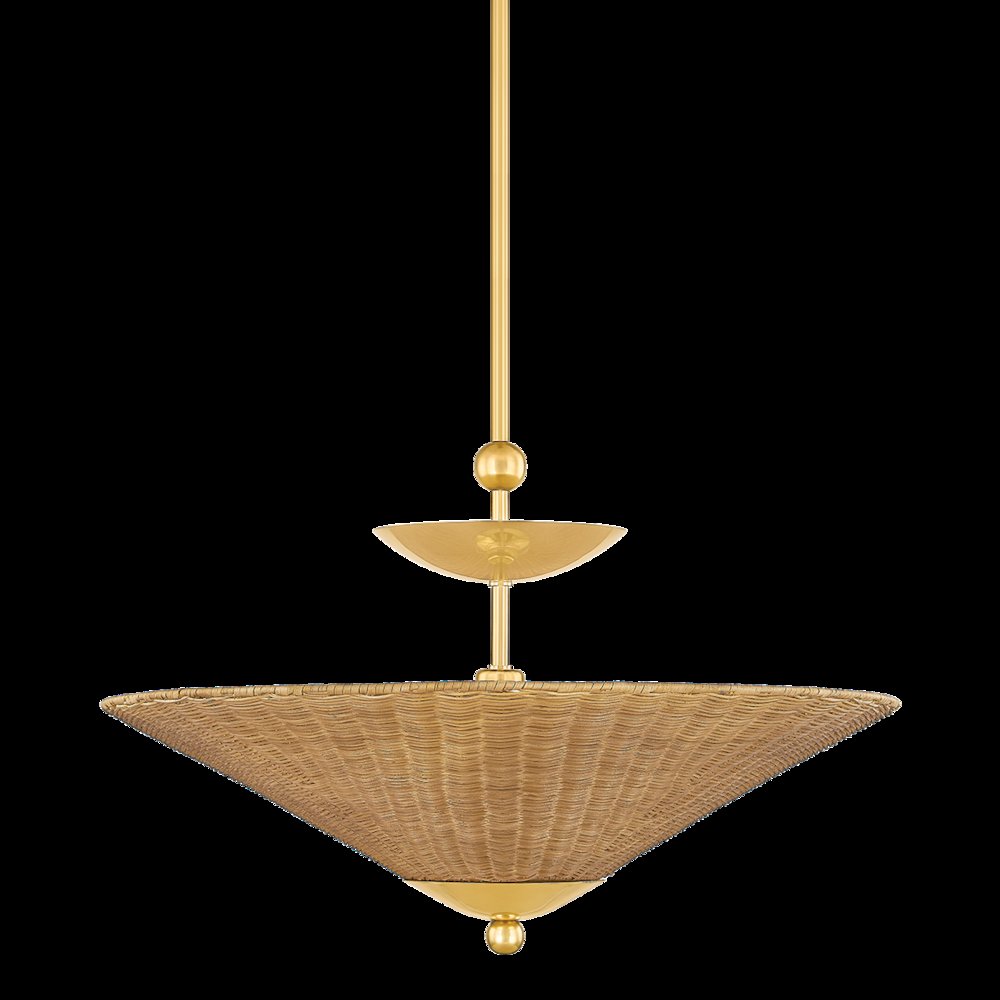 Perilla Pendant, Aged Brass. Picture 1