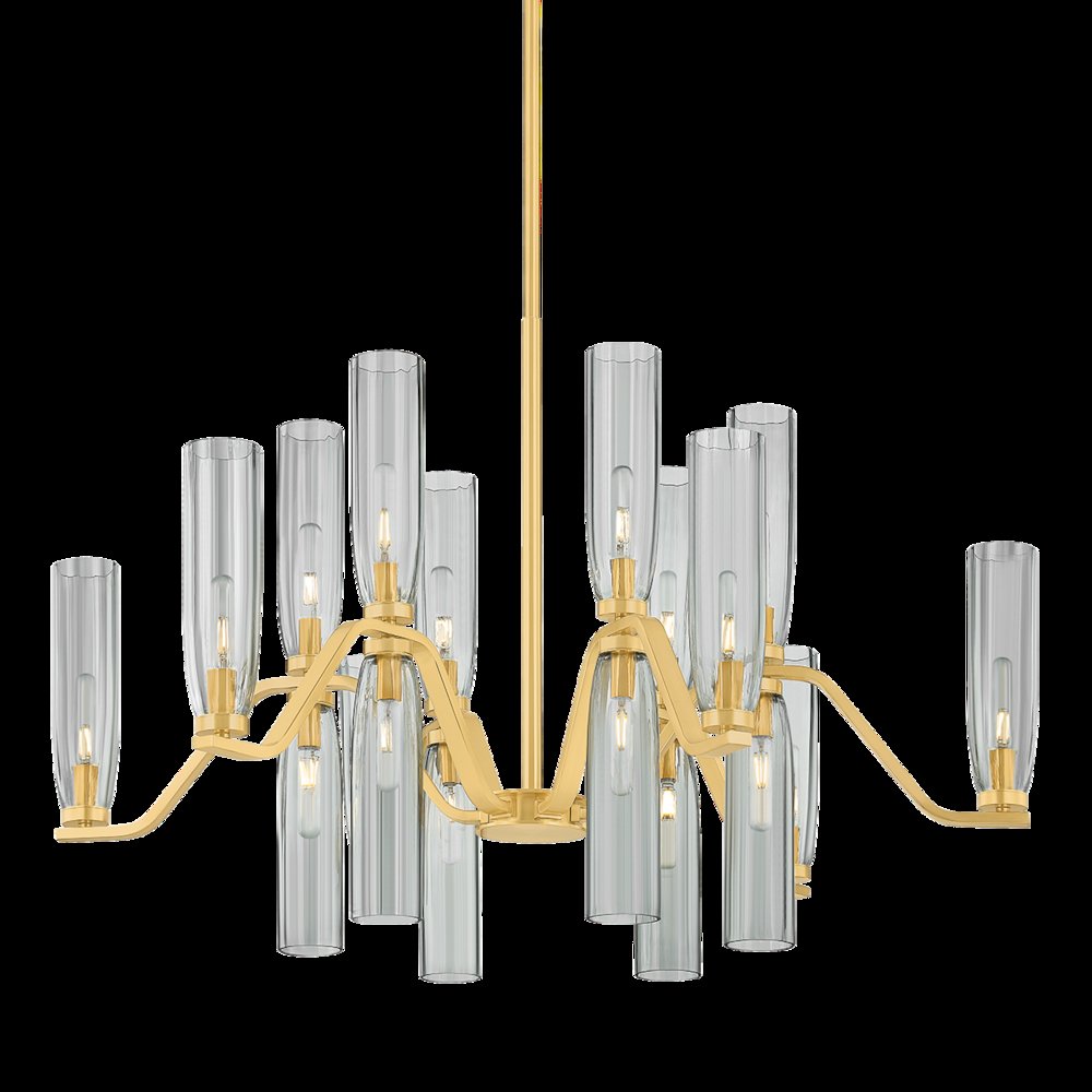 Harpswell Chandelier, Aged Brass. Picture 1