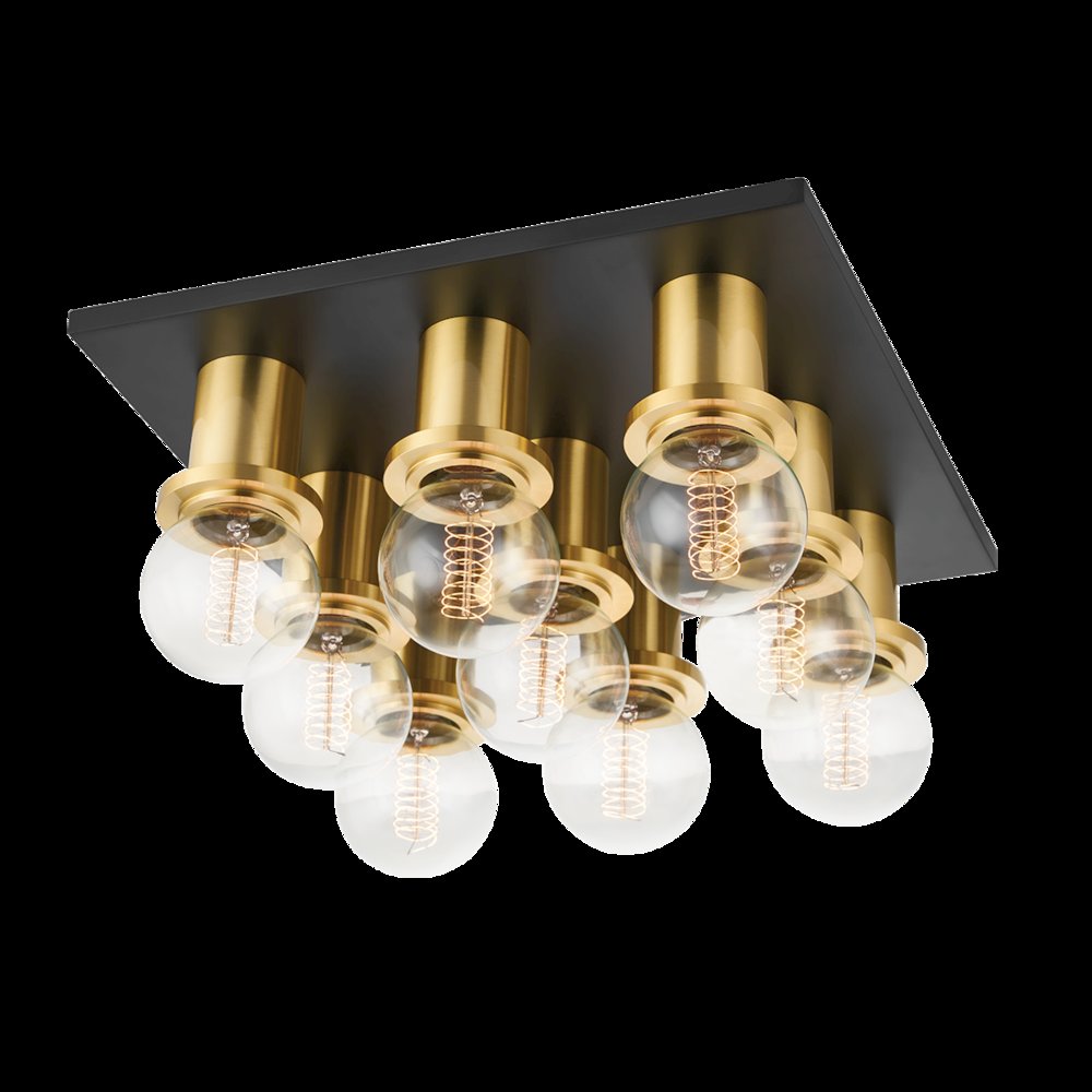 Brandi Flush Mount, Aged Brass. Picture 1