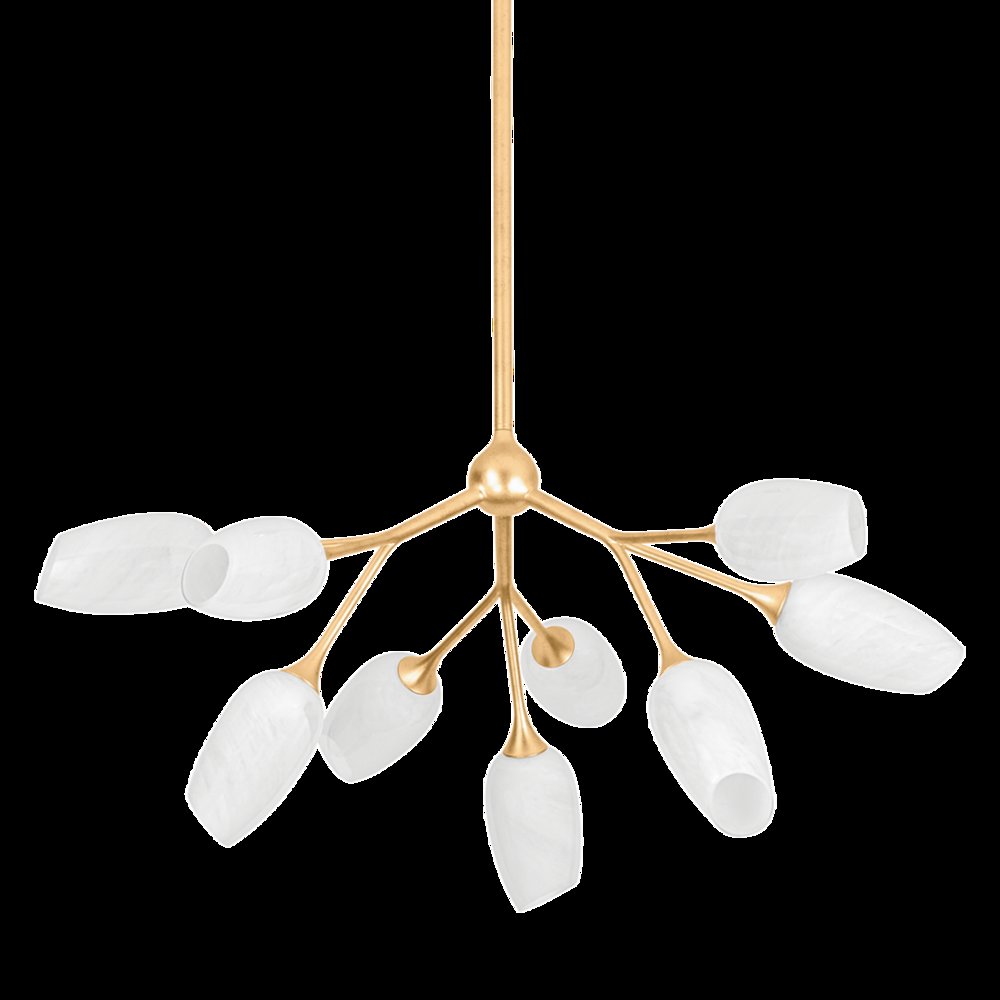 Aldean Chandelier, Vintage Gold Leaf. Picture 1