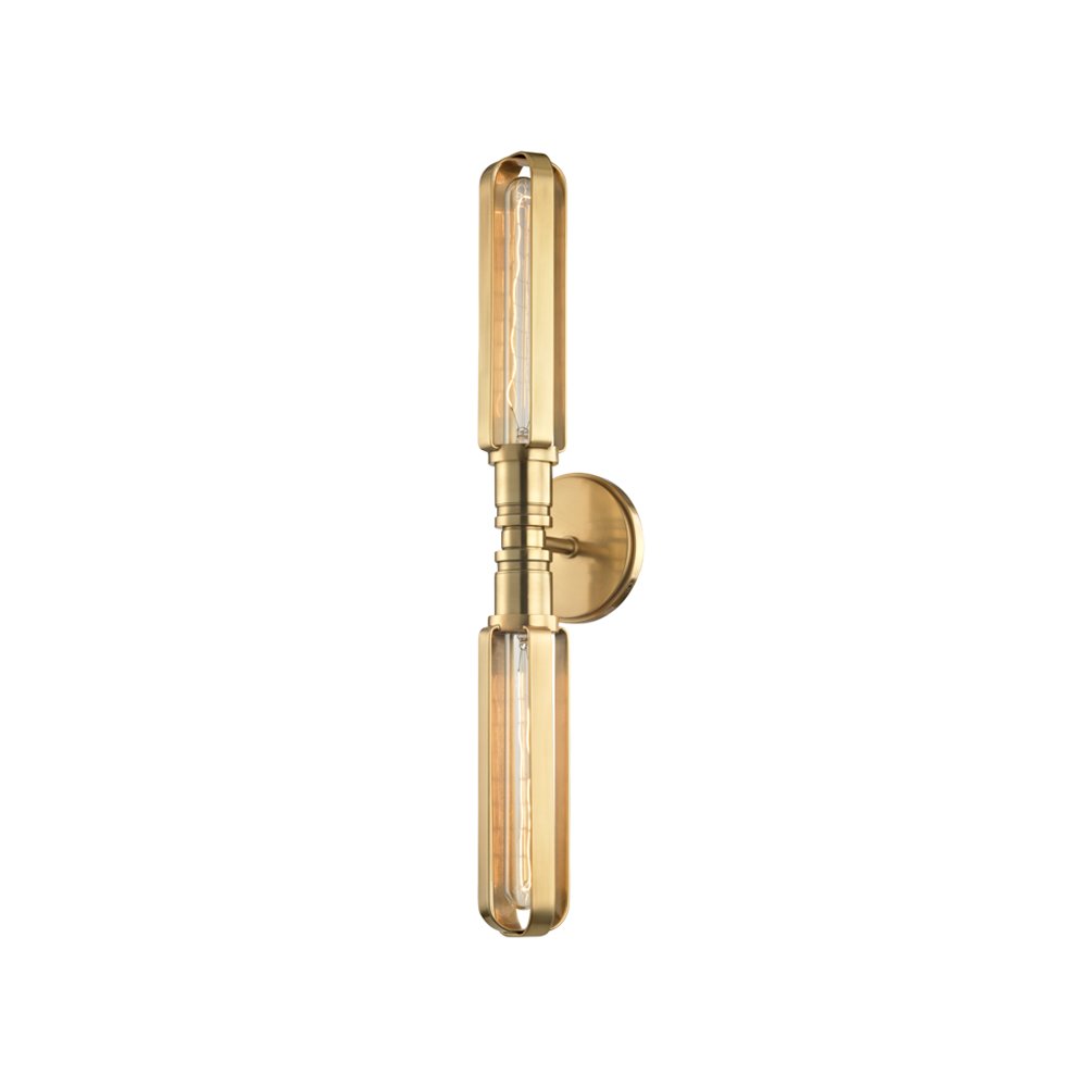 Red Hook Wall Sconce, Aged Brass. Picture 1