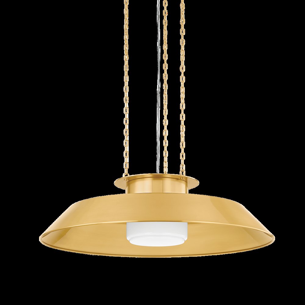Woodrow Pendant, Aged Brass. Picture 1