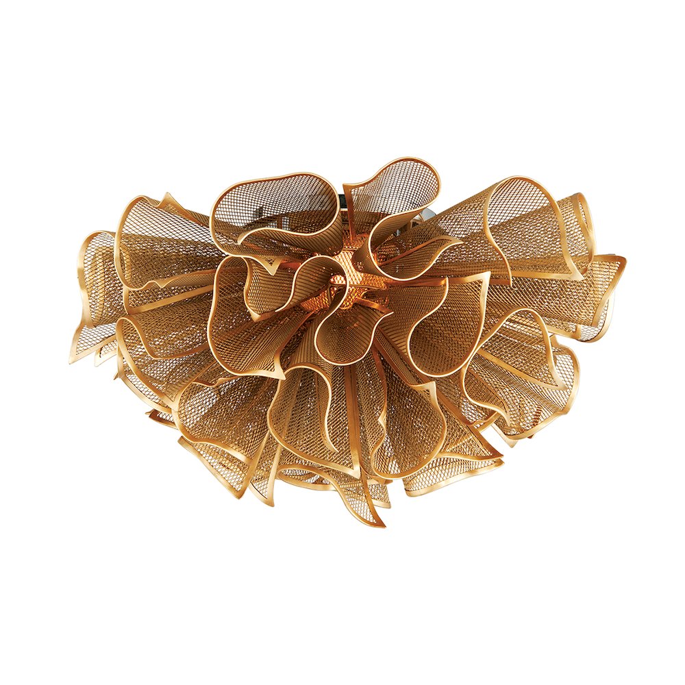 Pulse Semi Flush, Gold Leaf. Picture 1
