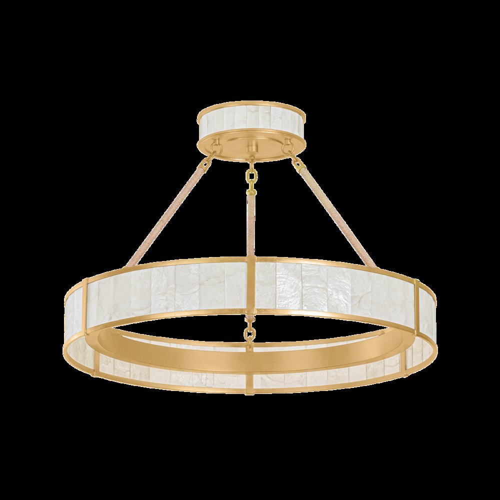 Halcott Chandelier, Vintage Gold Leaf. Picture 1