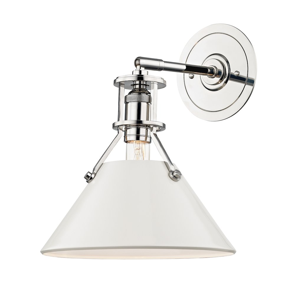 Painted No.2 Wall Sconce, Polished Nickel. Picture 1