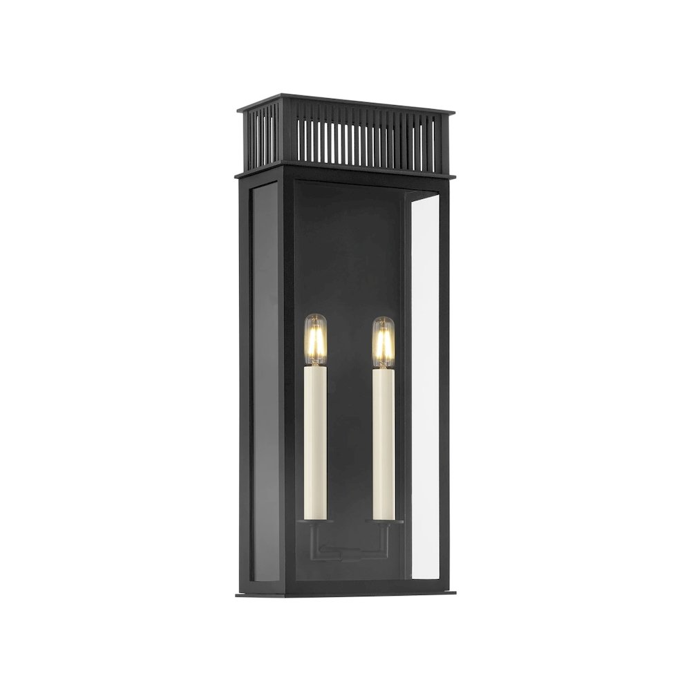 Gridley Exterior Wall Sconce In Textured Black Color. Picture 1
