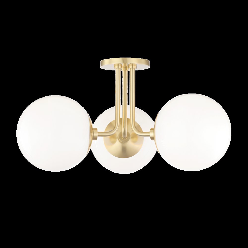 Stella Semi Flush, Aged Brass. Picture 1