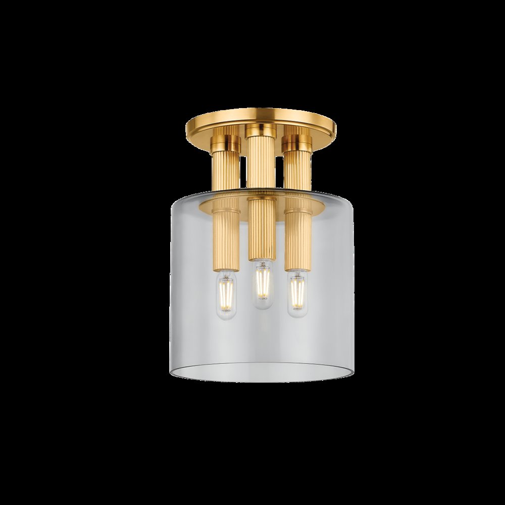 Crystler Flush Mount, Aged Brass. Picture 1