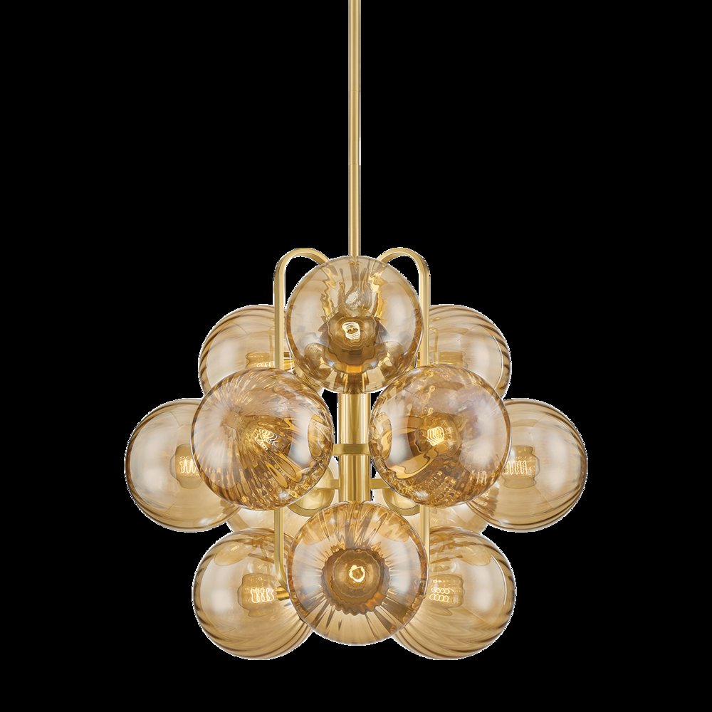 Cronus Chandelier, Vintage Polished Brass. Picture 1