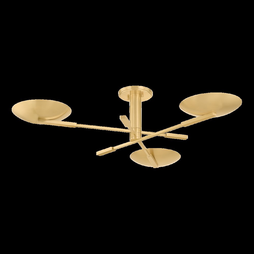 Johnson Semi Flush, Aged Brass. Picture 1