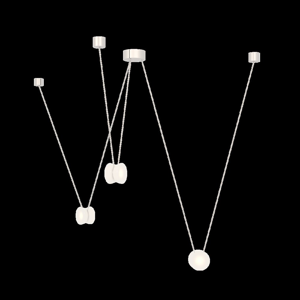 Yo Yo Pendant, Natural Anodized With White Shade. Picture 1