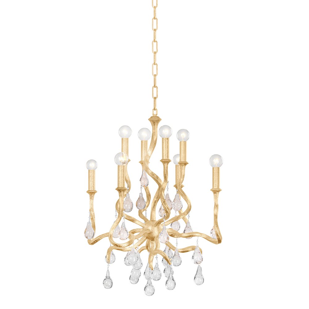 Aveline Chandelier, Gold Leaf. Picture 1