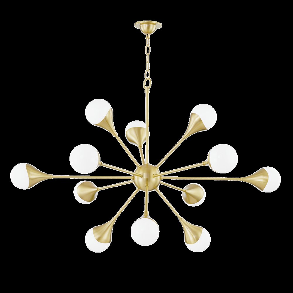 Ariana Chandelier, Aged Brass. Picture 1