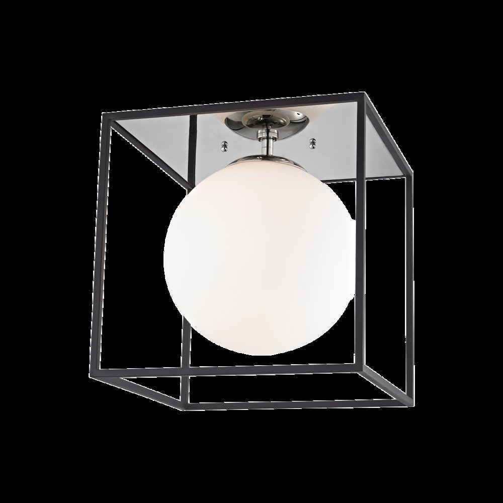 Aira Flush Mount, Polished Nickel. Picture 1