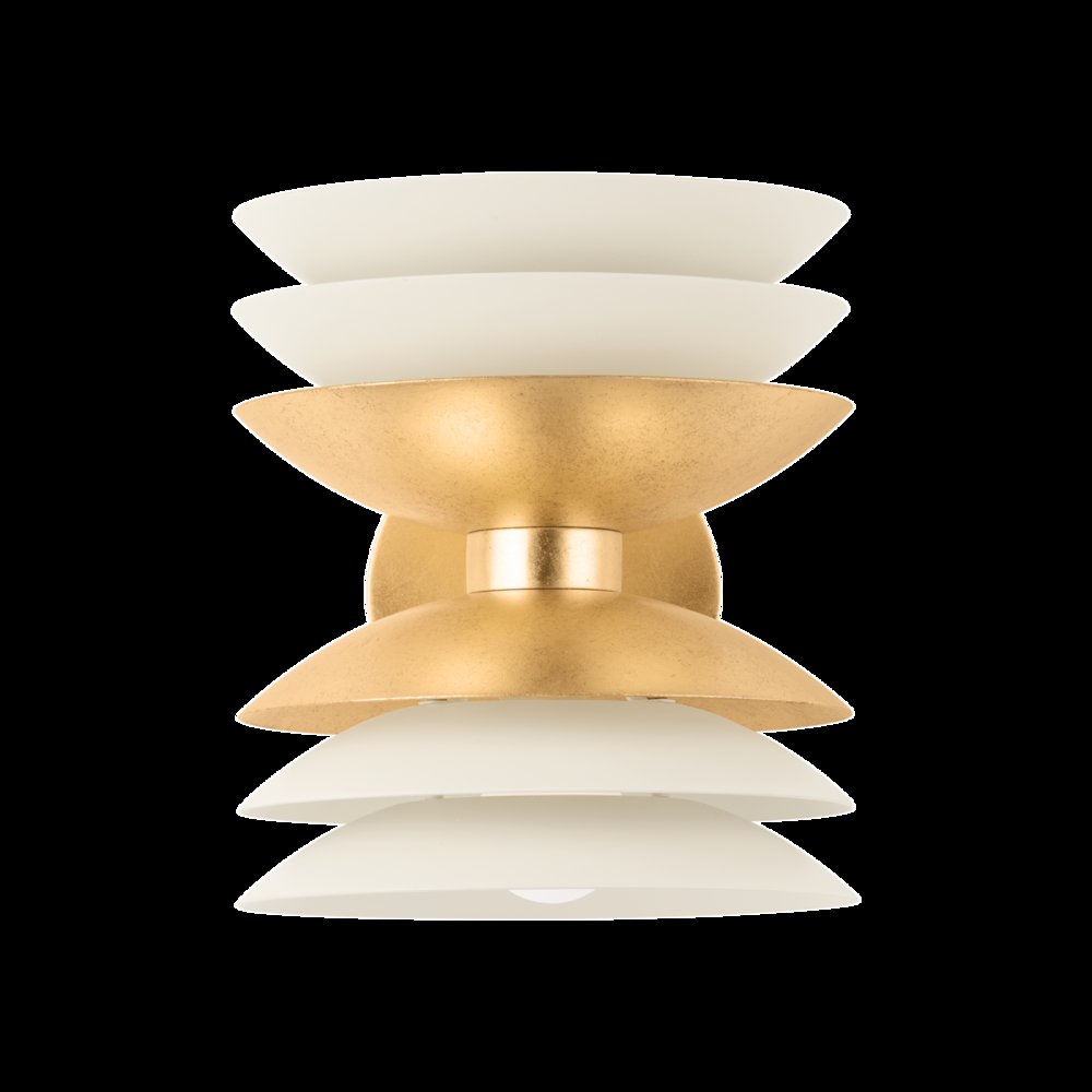 Oneida Wall Sconce, Vintage Gold Leaf. Picture 1