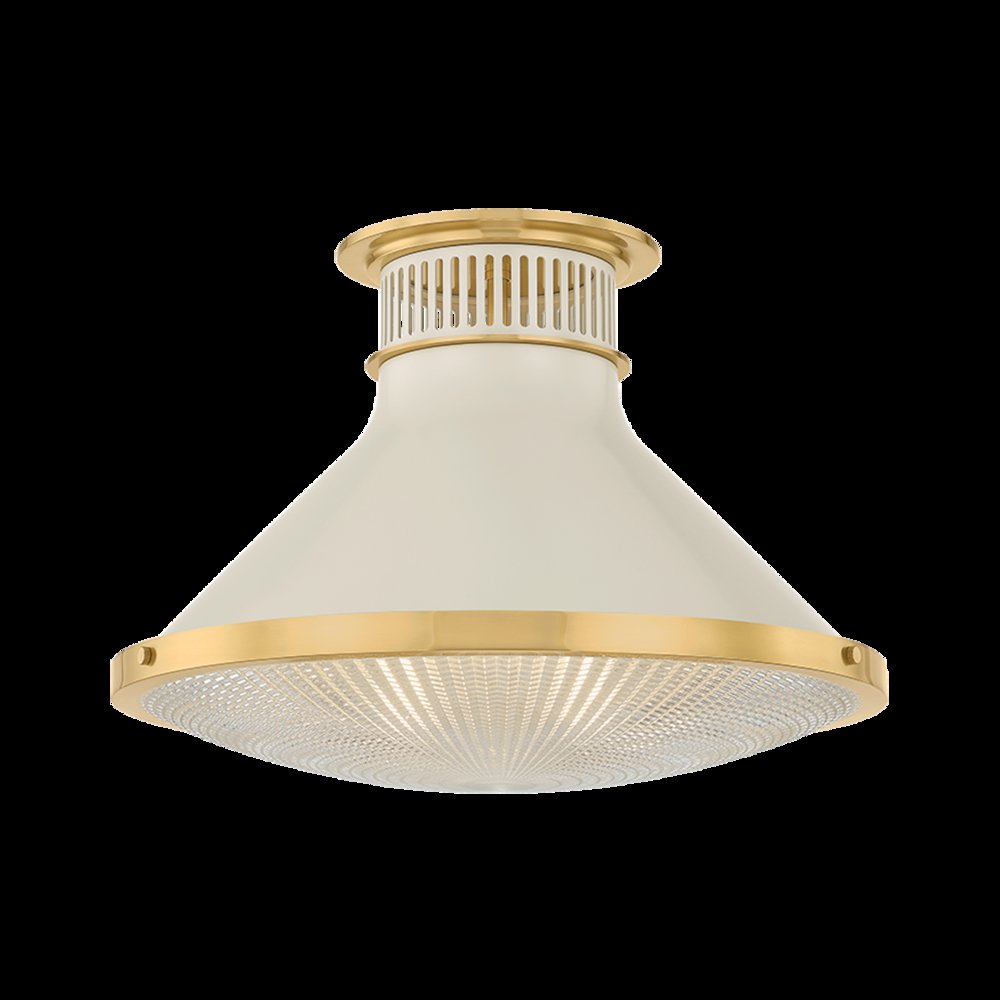 Highclere Flush Mount, Aged Brass. Picture 1