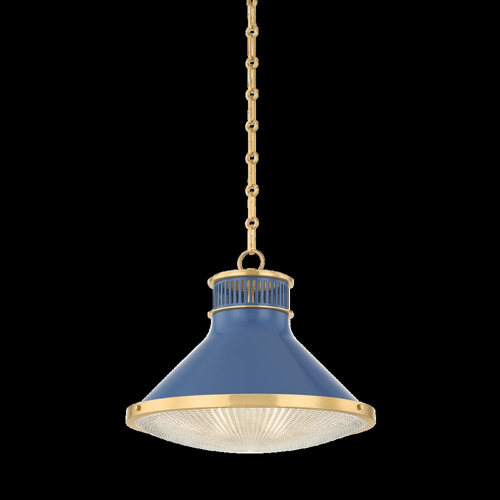 Highclere Pendant, Aged Brass. Picture 1