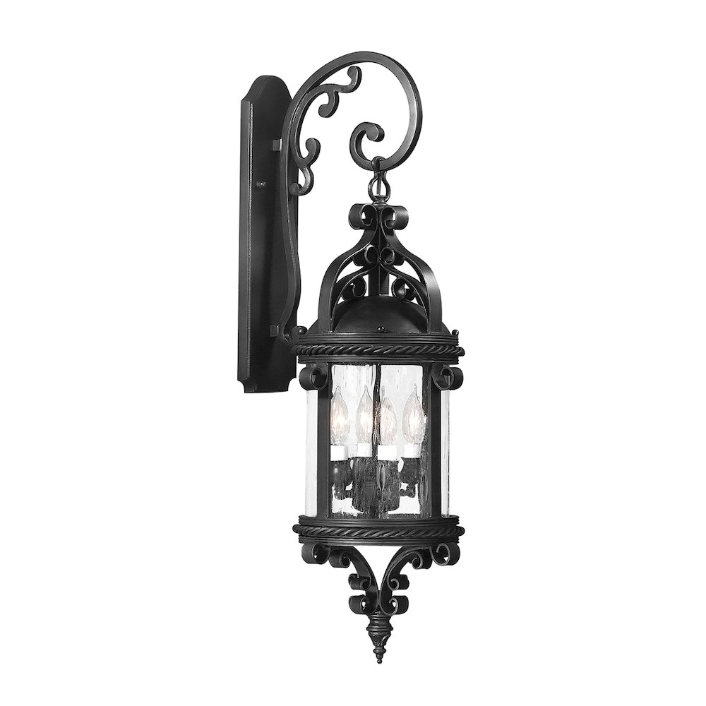 Pamplona Exterior Wall Sconce, Soft Off Black. Picture 1