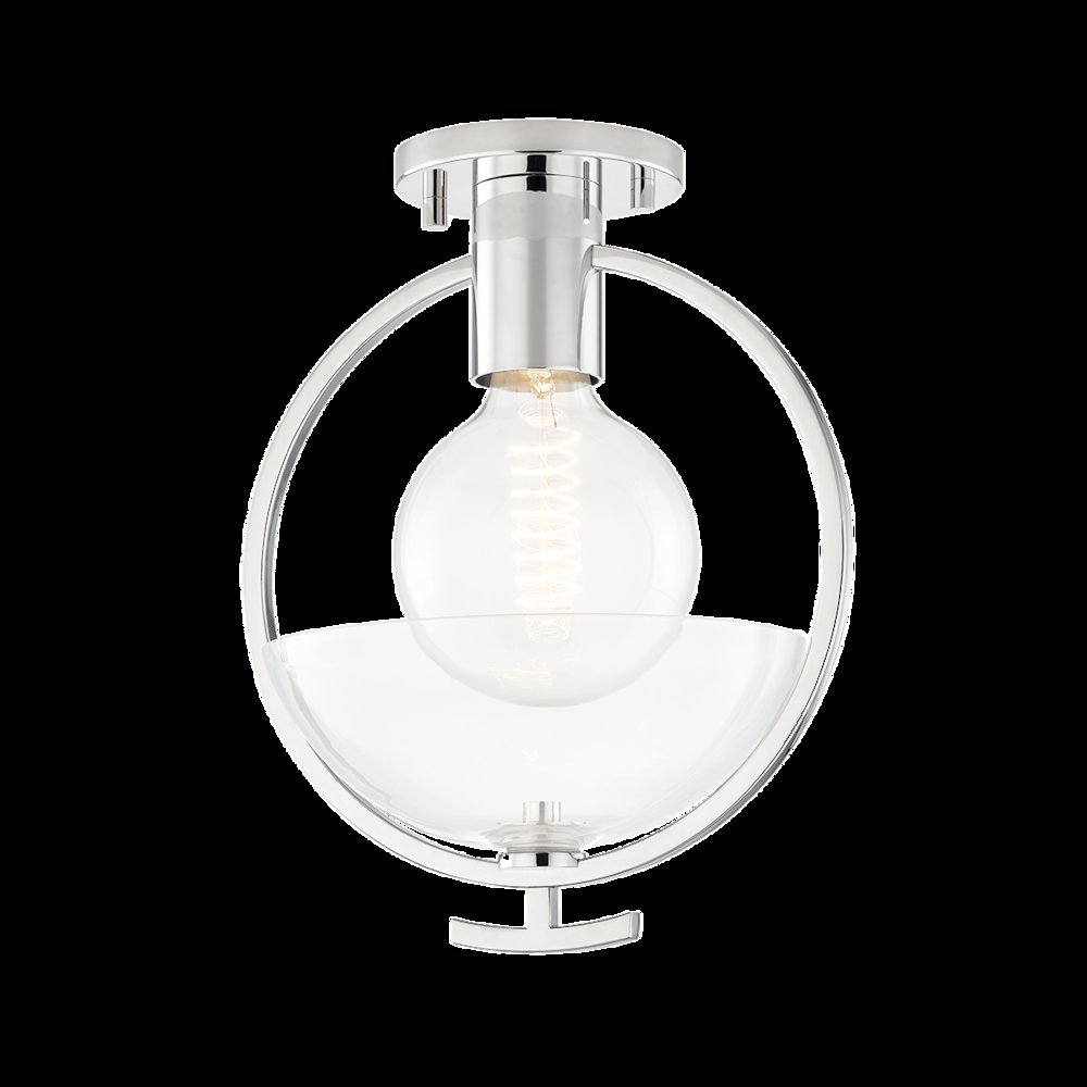 Ringo Semi Flush, Polished Nickel. Picture 1