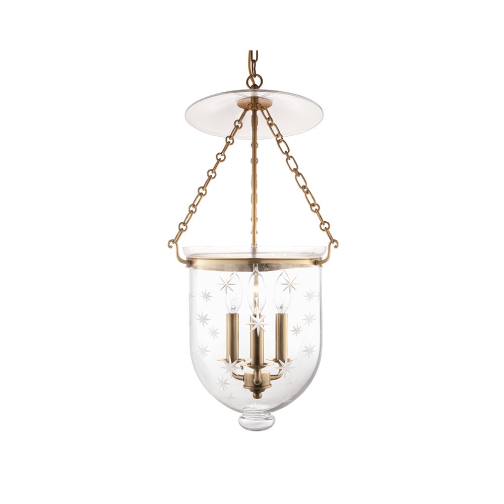 Hampton Pendant, Aged Brass. Picture 1