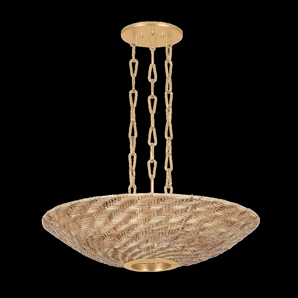Ollie Pendant, Vintage Gold Leaf. Picture 1