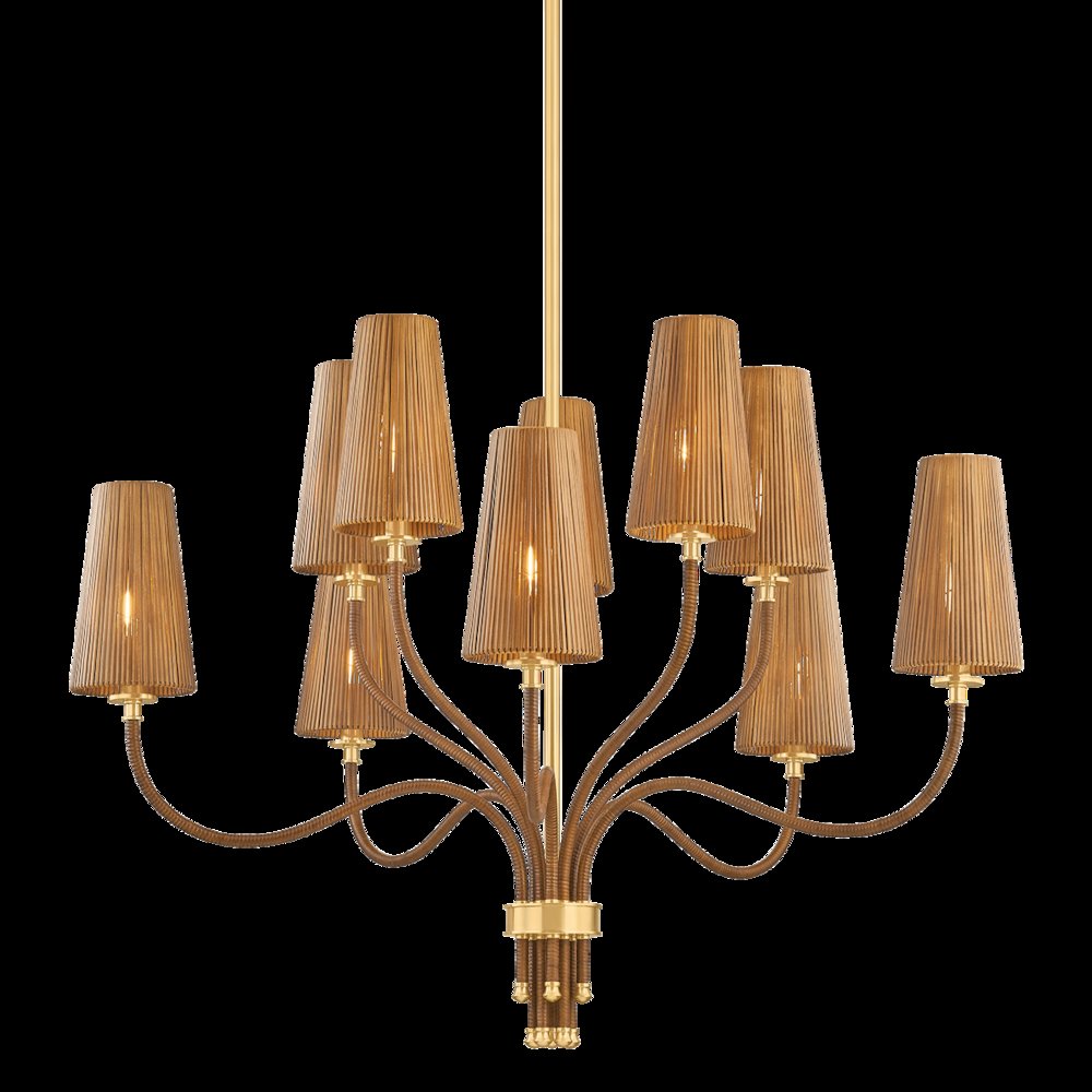 Atwood Chandelier, Aged Brass. Picture 1