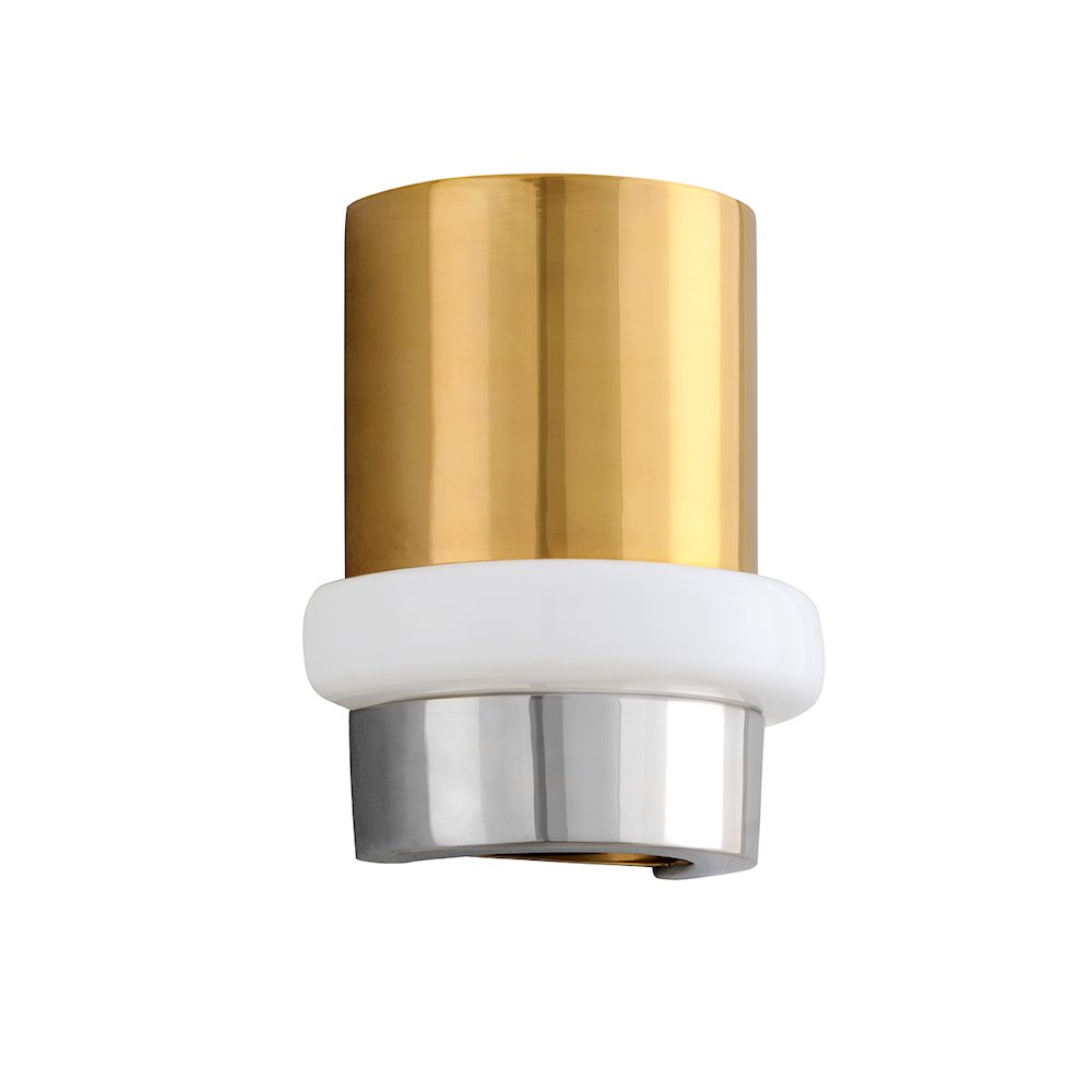 Beckenham Wall Sconce, Vintage Polished Brass And Nickel. Picture 1
