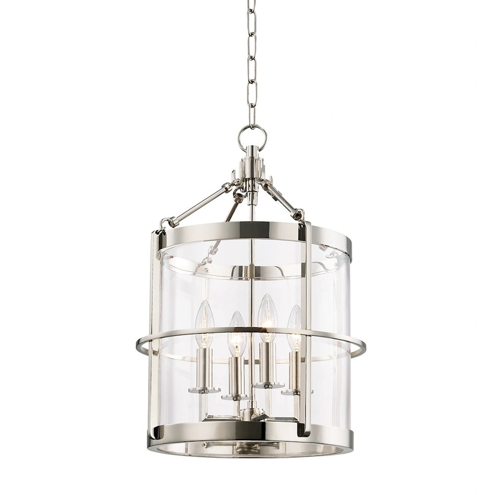 Ren Lantern In Polished Nickel Color. Picture 1
