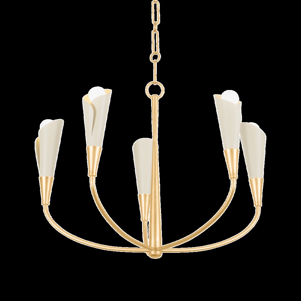 Montrose Chandelier, Vintage Gold Leaf. Picture 1