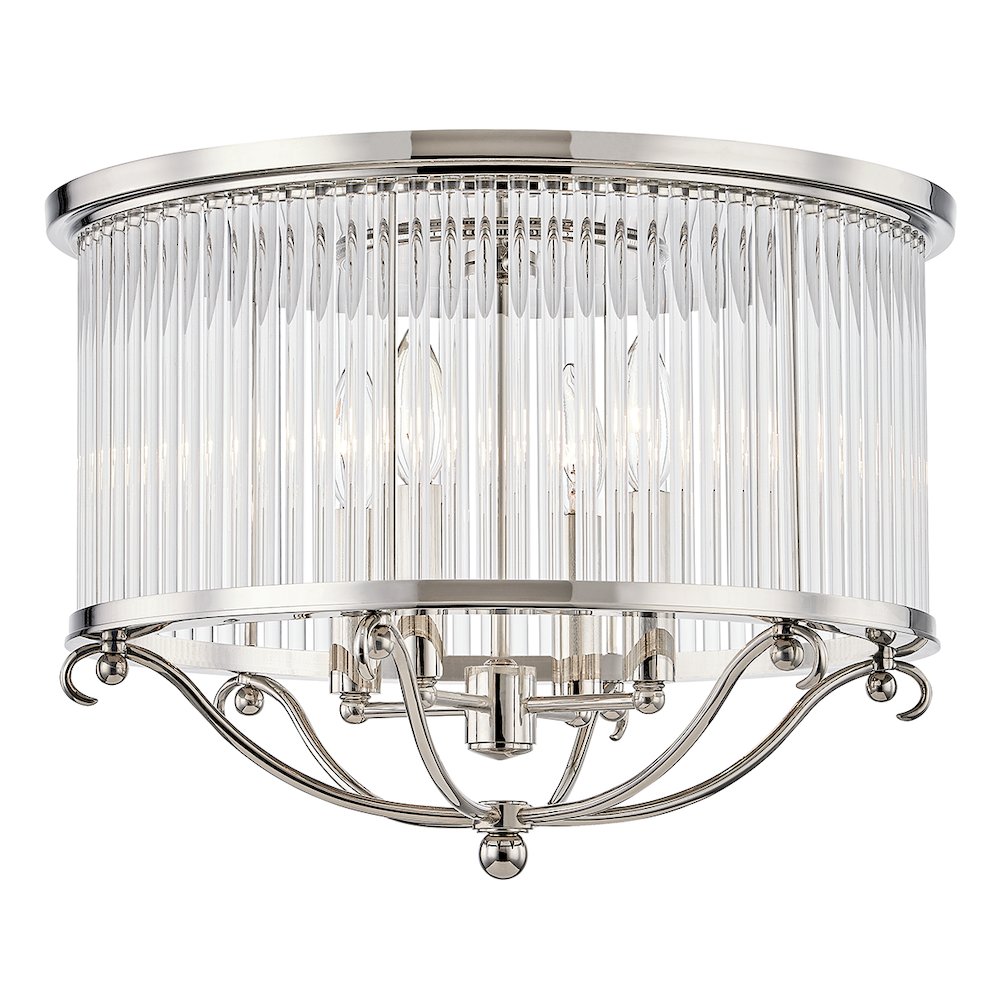Glass No.1 Semi Flush, Polished Nickel. Picture 1