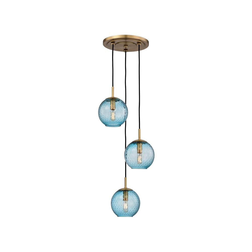 Rousseau Chandelier, Aged Brass. Picture 1