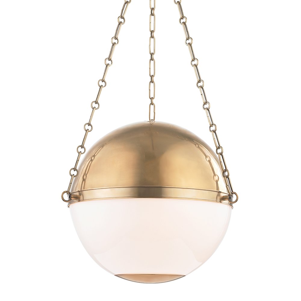 Sphere No.2 Pendant, Aged Brass. Picture 1