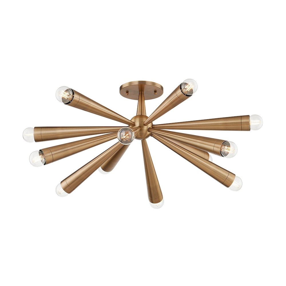 Keanu Semi Flush In Patina Brass Color. Picture 1
