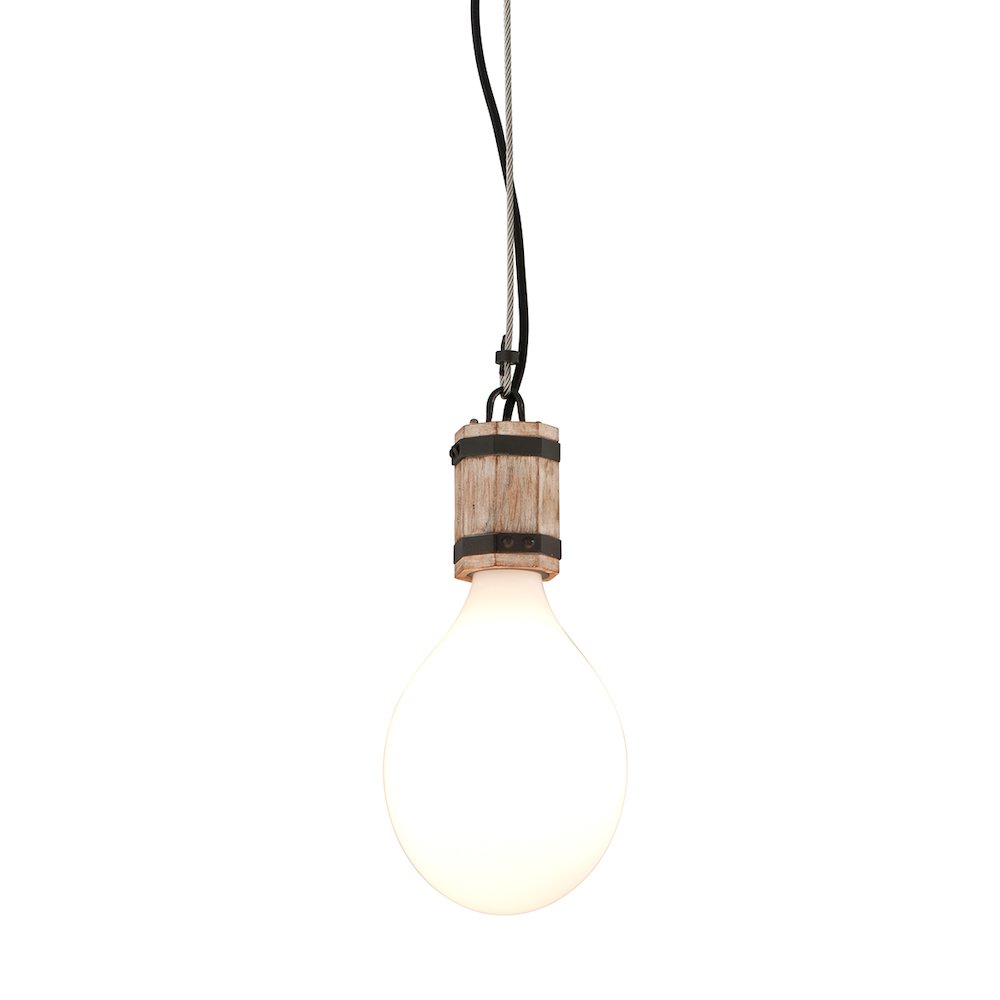Fulton Pendant, Rusty Iron W Salvaged Wood. Picture 1