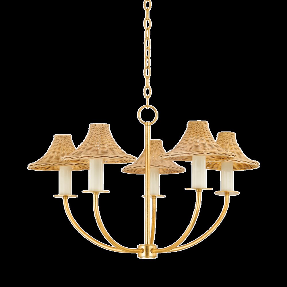 Twila Chandelier, Vintage Gold Leaf. Picture 1