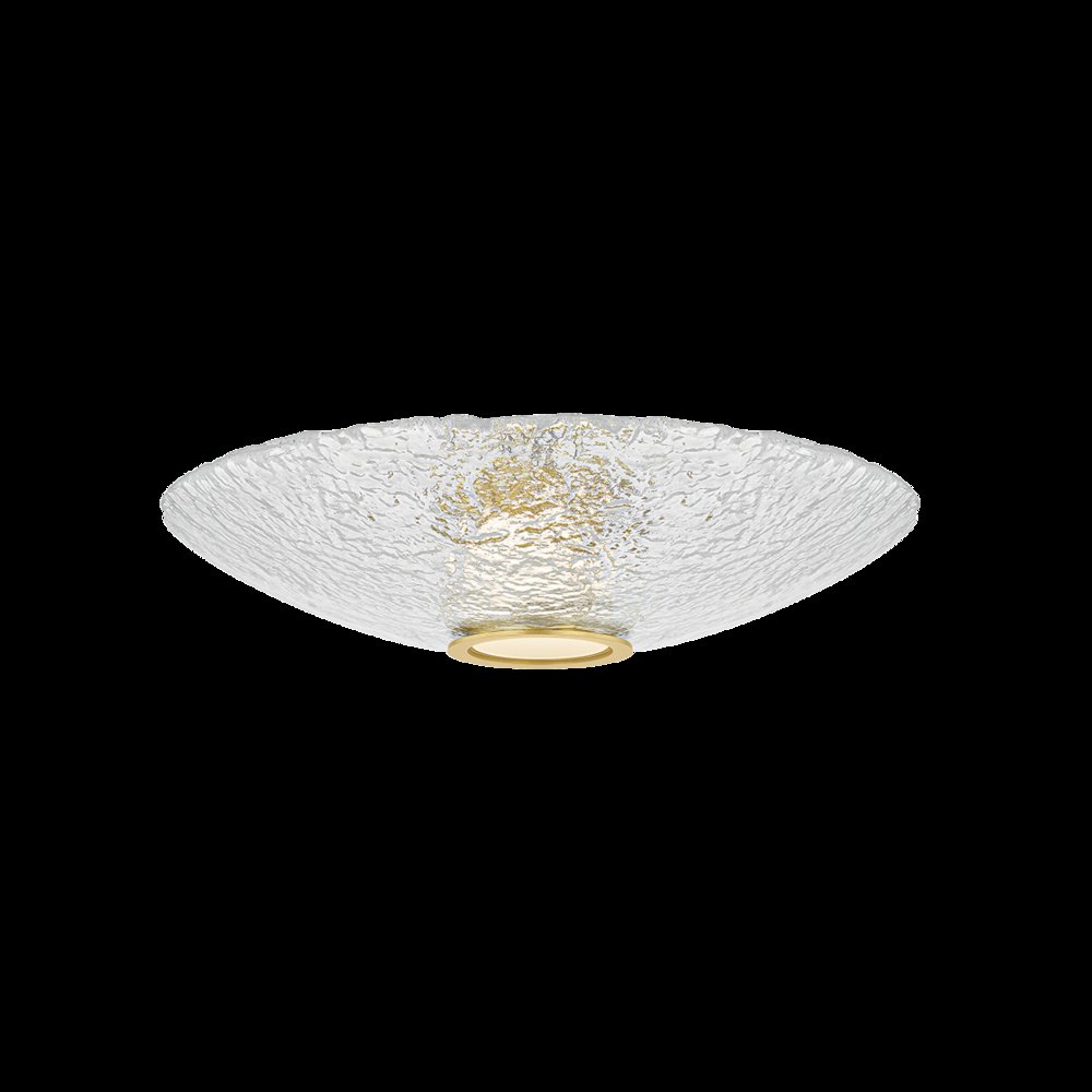 New Haven Flush Mount, Aged Brass. Picture 1